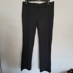 Ann Taylor Petite Silver White Tuxedo Stripe Black Long Trouser Pants Slacks 4P
